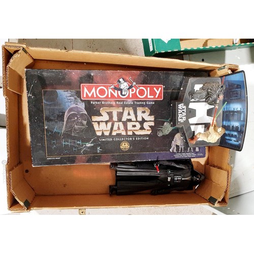 192 - A box including Star Wars Monopoly, other Star Wars items and Nintendo DS Lite accessory packs. No s... 