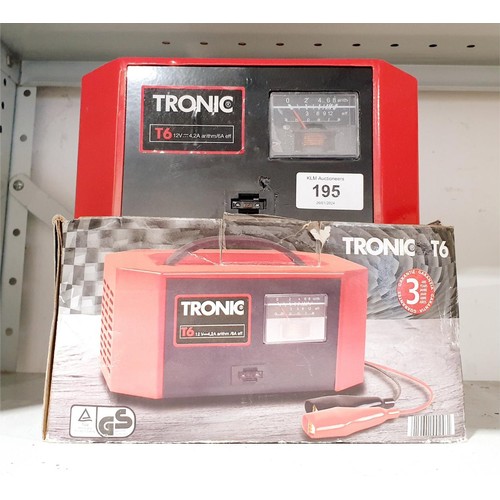 195 - A Tronic T6 battery charger. No shipping. Arrange collection or your own packer and shipper, please.... 