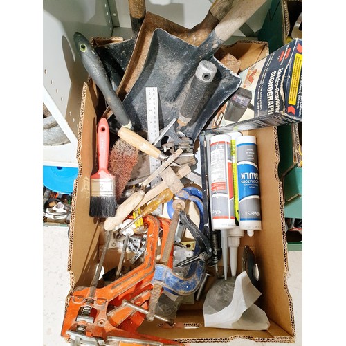 198 - Two boxes of tools and assorted. No shipping. Arrange collection or your own packer and shipper, ple... 