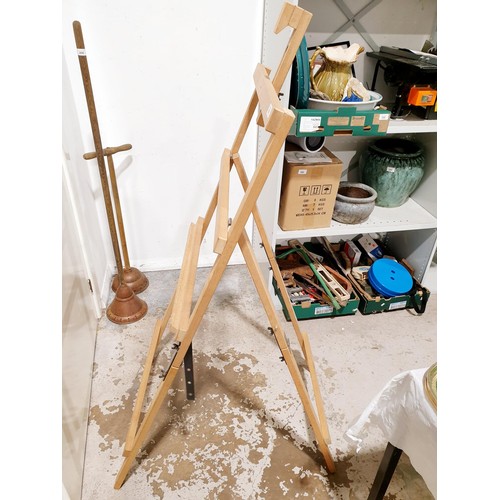 207 - A wooden easel. No shipping. Arrange collection or your own packer and shipper, please. Electricals ... 