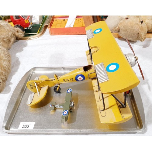 222 - A tin plate model of a Sopwith Camel, length 13.5