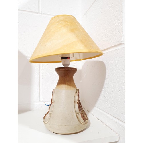 236 - A Shelf Pottery lamp, height including shade 15.5