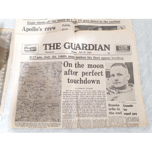 261 - An original copy of The Guardian newspaper dated Monday 21st July, 1969 covering the Apollo moon lan... 