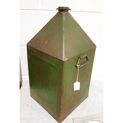 268 - A vintage pyramid petrol/oil can, height 19.5