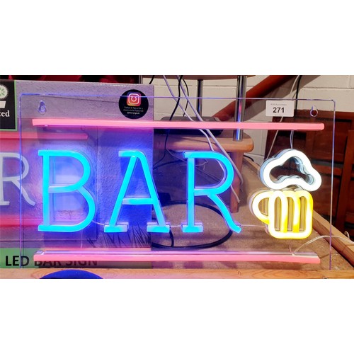 271 - An illuminated bar sign, width 16.5