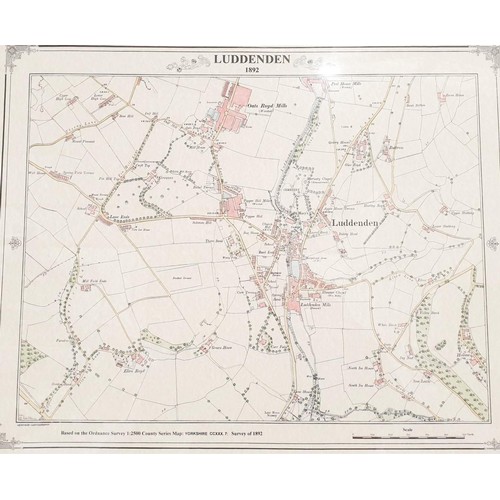 284 - A reproduction map of Luddenden based on the Ordinance Survey Map of 1892, 19.75