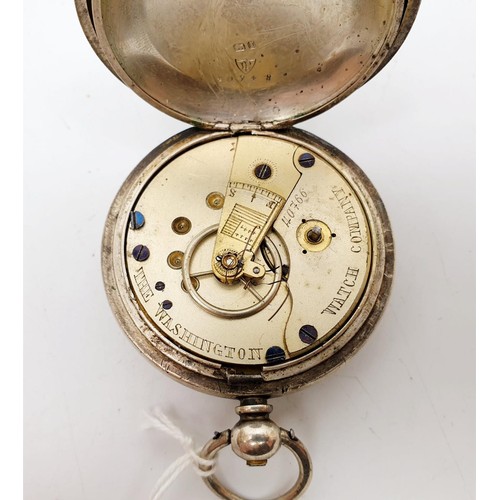 49 - A Victorian hallmarked silver Washington Watch Co. pocket watch, diameter 2