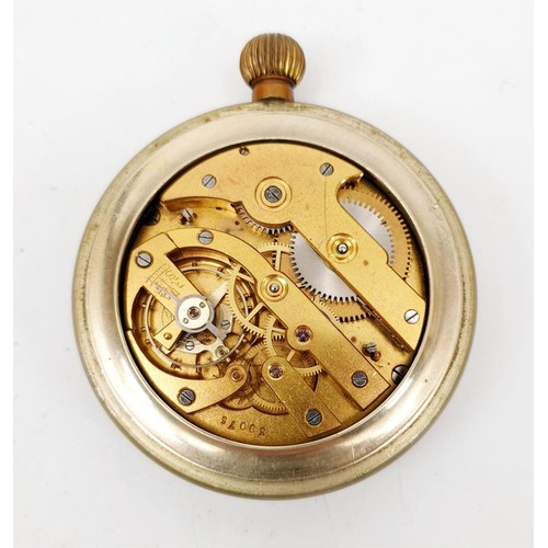 47 - An antique silver plated railway pocket watch, diameter 2.75