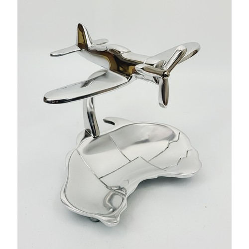 277 - An aluminium Spitfire trinket dish. UK shipping £14.