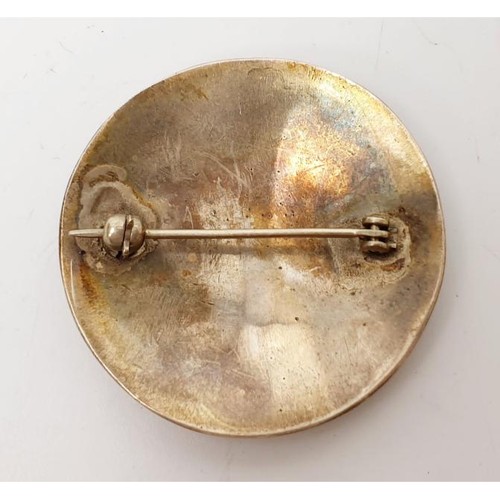 3 - A white metal Mexican brooch, diameter 1.5