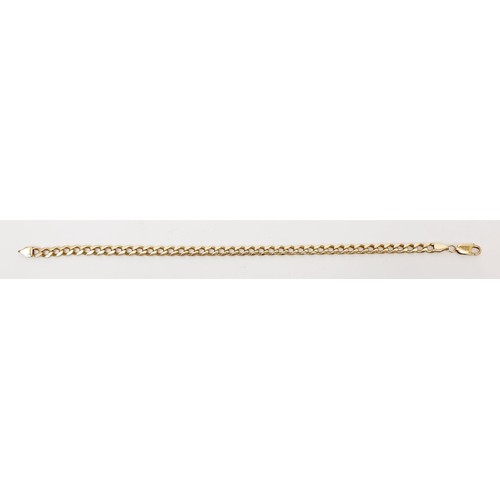 19 - A 9ct gold curb link bracelet, length 9