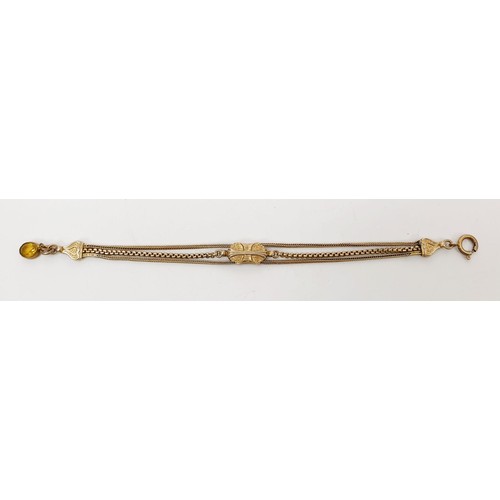 29 - An antique gold plated bracelet, length 7.25