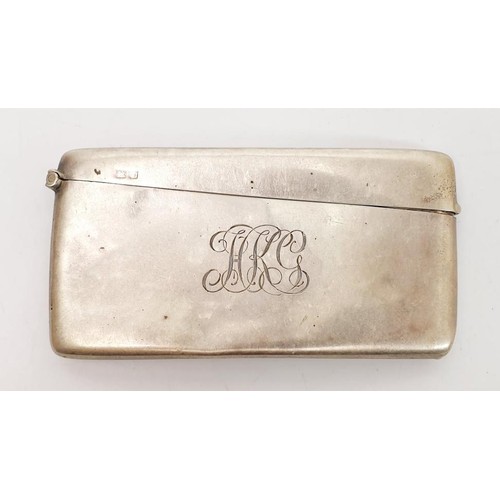 37 - An antique hallmarked silver card holder, A/F, width 3.25