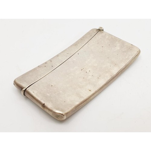 37 - An antique hallmarked silver card holder, A/F, width 3.25