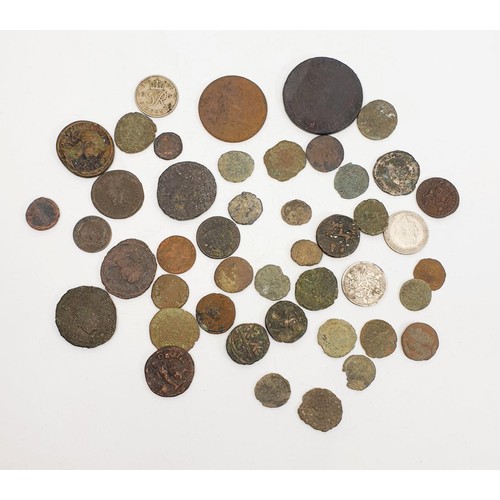 42 - A selection of Roman and later coins. UK shipping £14.