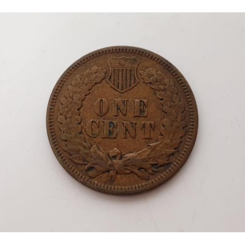 51 - An 1893 United States of America Indian head 1 cent coin. UK shipping £14.