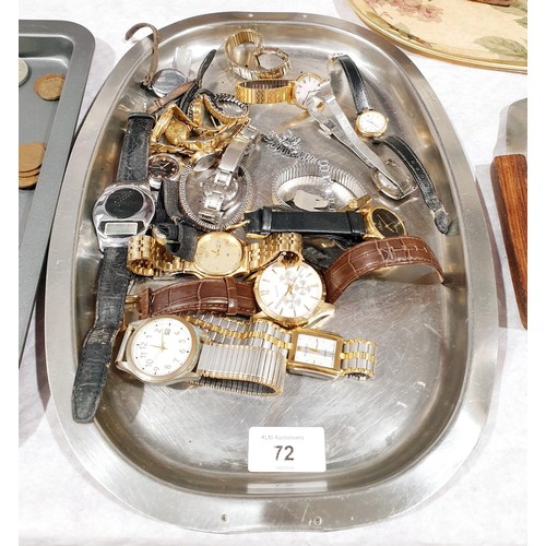 72 - A selection of wrist watches. UK shipping £14.