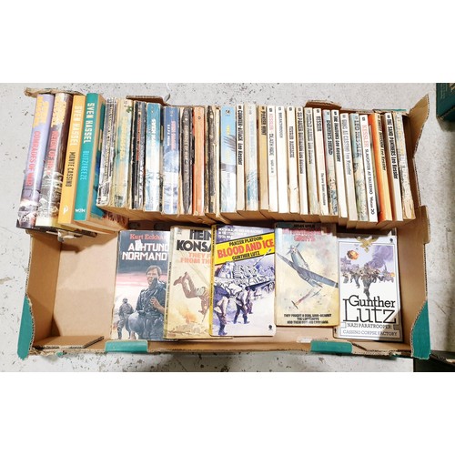 97 - A box of war novels including Sven Hassel & Leo Kessler. No shipping. Arrange collection or your own... 