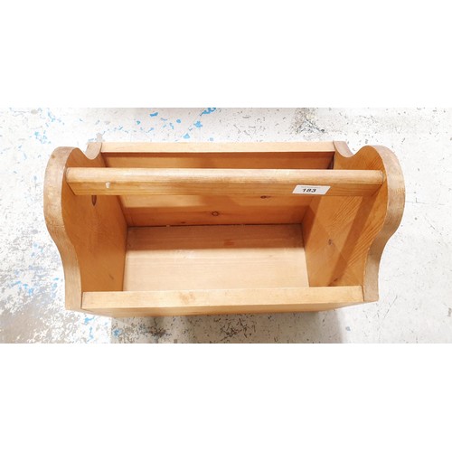 183 - A pine magazine rack, width 15