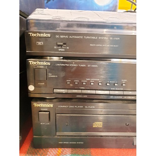 201 - A Technics ST-X990L tuner, an SL-PJ379 CD player and an SL-J110R record deck. No shipping. Arrange c... 