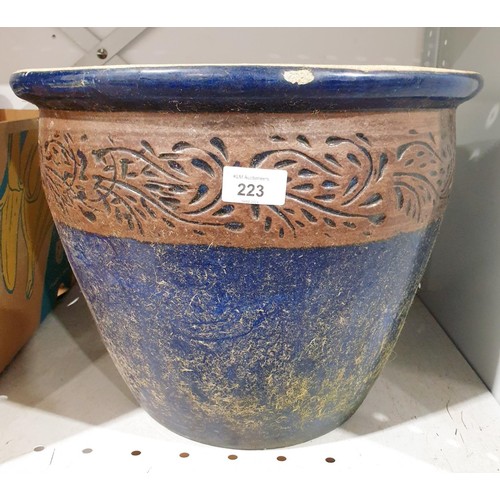 223 - A ceramic planter, A/F, height 11.75