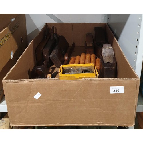 230 - Chisels, planes and other tools. No shipping. Arrange collection or your own packer and shipper, ple... 