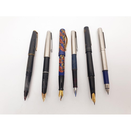 75 - A selection of vintage and later fountain pens and other writing instruments including Parker 585 an... 