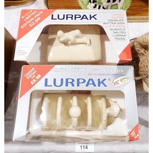 114 - A boxed Lurpak toast rack and butter dish. No shipping. Arrange collection or your own packer and sh... 