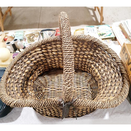 116 - A Harrod's wicker basket, width 23