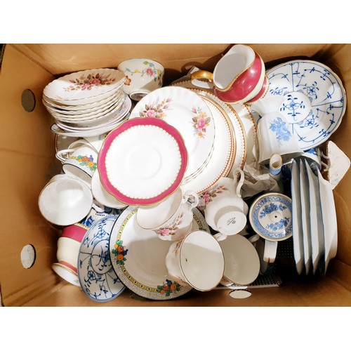 133 - Two boxes of china including Royal Albert and Royal Worcester. No shipping. Arrange collection or yo... 