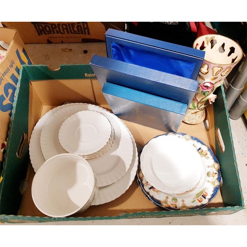 133 - Two boxes of china including Royal Albert and Royal Worcester. No shipping. Arrange collection or yo... 