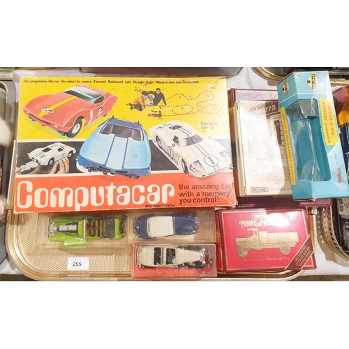 255 - Vintage boxed Mettoy Computacar, model vehicles and assorted. UK shipping £14.