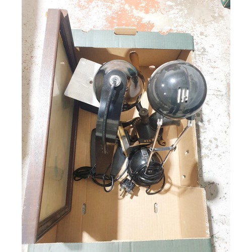 287 - A box including a vintage Spong coffee grinder. No shipping. Arrange collection or your own packer a... 