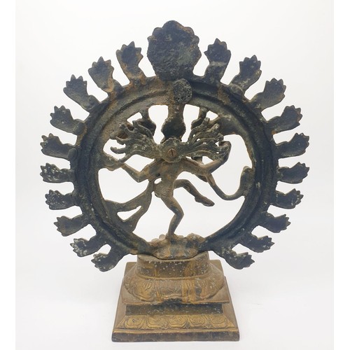 291 - A vintage spelter statue of Shiva, height 12