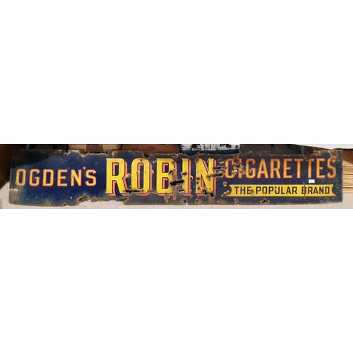 327 - A vintage enamel Ogden's Robin Cigarettes advertising sign, 14