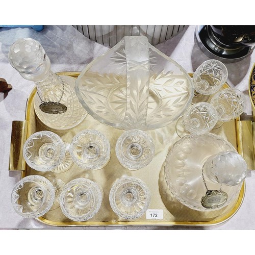 172 - Cut crystal decanters and other crystal ware. No shipping. Arrange collection or your own packer and... 