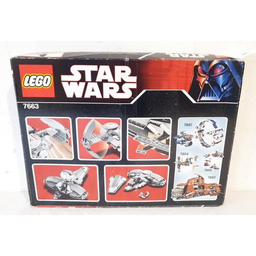 13 - A sealed Lego Star Wars Sith Infiltrator 7663, damage to the box, retired in 2008. UK shipping £14.