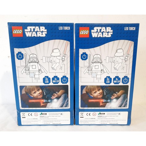 40 - Two sealed Lego Star Wars Darth Vader LED torches. UK shipping £14.