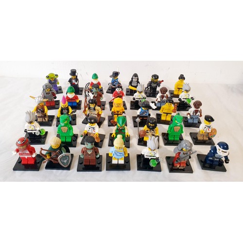 46 - Thirty five Lego Minifigures, includes series 1, 3 and 4, with some opened polybags. UK shipping £14... 