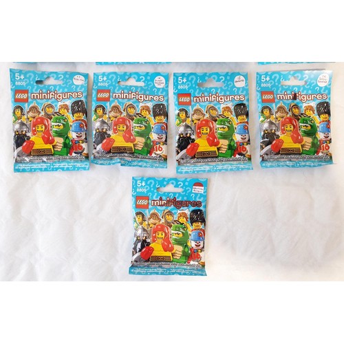 52 - Thirteen sealed series 5 Lego Minifigures: No's 1, 3, 5, 6, 7, 8, 9, 10, 11, 12, 15, 16 and Eqyptian... 