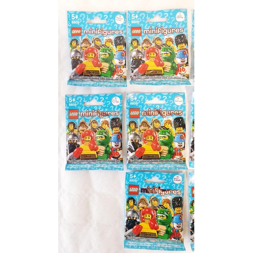 53 - Ten sealed series 5 Lego Minifigures: No's 3, 5, 6, 7, 8, 9, 10, 11, 15 and 16. UK shipping £14.