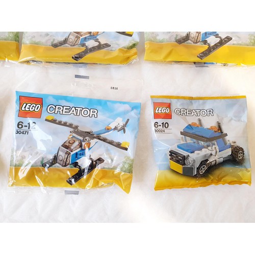 64 - Sealed Lego Creator polybags: Helicopter 30471 (x11) and Blue Truck 30024 (x6), both retired. UK shi... 