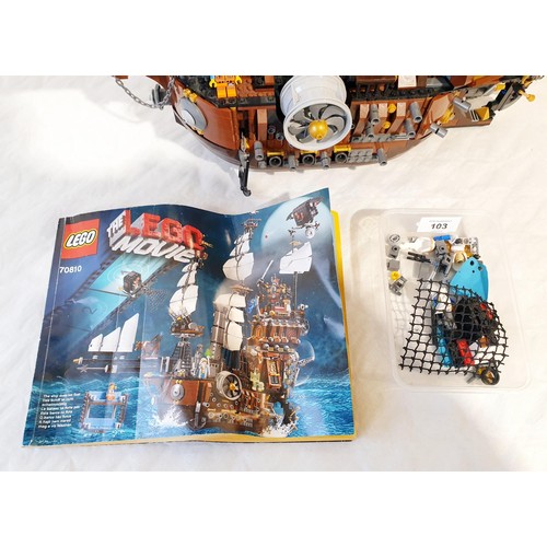 103 - A Lego Metalbeard's Sea Cow 70810, the ship is complete with Metalbeard and Emmet, the other minifig... 