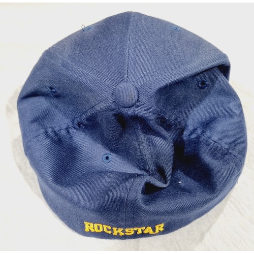 171 - Two blue Rockstar Games logo baseball cap and a  Rockstar Games New Era beanie hat. UK shipping £14.