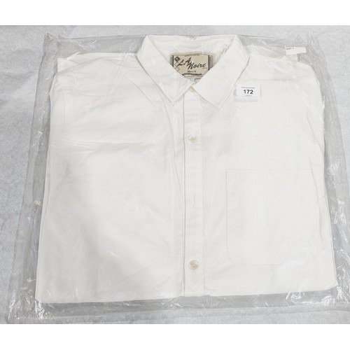 172 - A white LA Noire gas station style shirt by Barking Irons, size large. UK shipping £14.