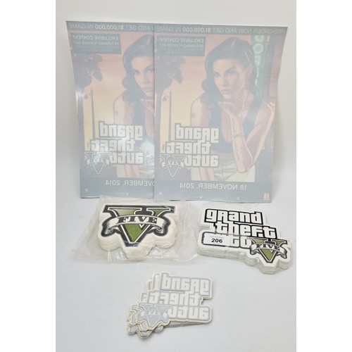 206 - A pack of Grand Theft Auto V window promotional stickers and assorted GTA V stickers. UK shipping £1... 