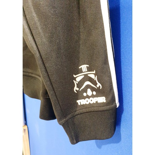 123 - A Star Wars Adidas Black P99646 Stormtrooper flock track hoodie, size large. UK shipping £14.