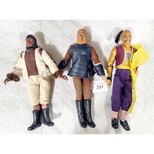 221 - Two vintage Apjac Planet of the Apes Figures and Fighting Pirates Hook figure. UK shipping £14.