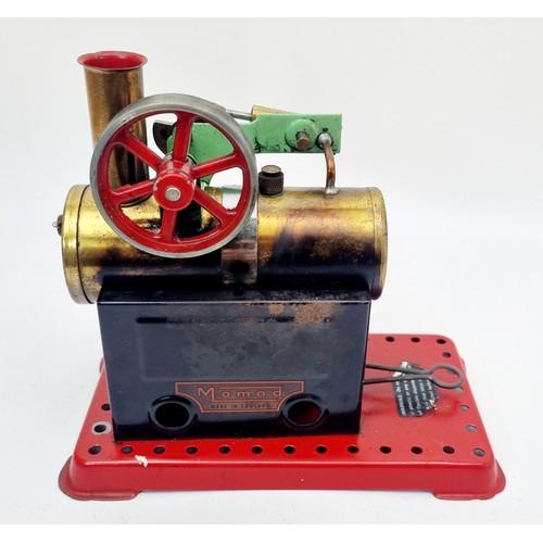 242 - A Mamod Minor 2 live steam engine with Mamod pedestal grinding wheel and a Mamod power hammer. UK sh... 