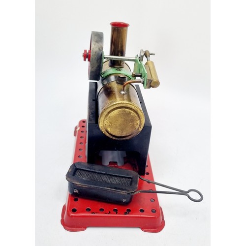 242 - A Mamod Minor 2 live steam engine with Mamod pedestal grinding wheel and a Mamod power hammer. UK sh... 